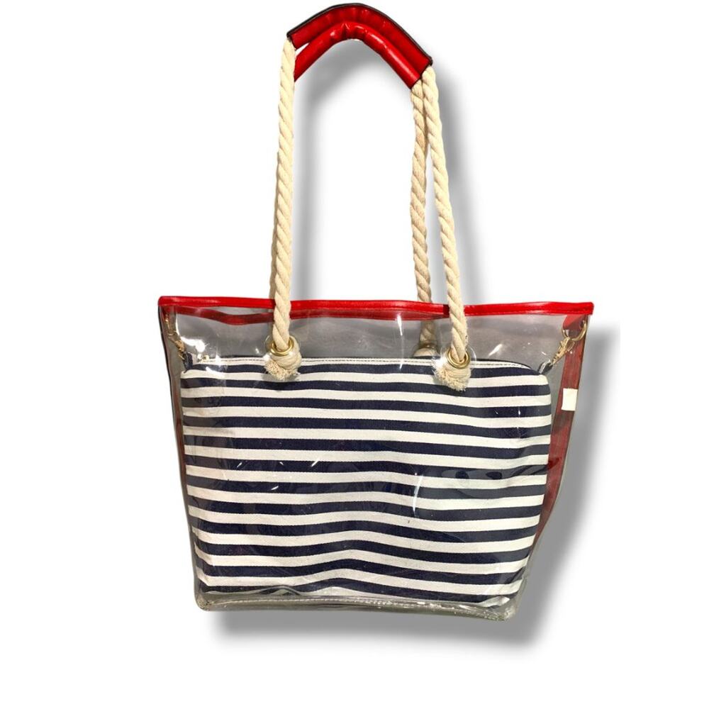 Shoreline Tote Bag Nautical Theme Removable Canvas Insert